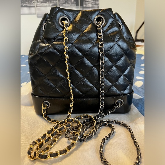 None Handbags - Black Cowhide Quilting Chain Bags